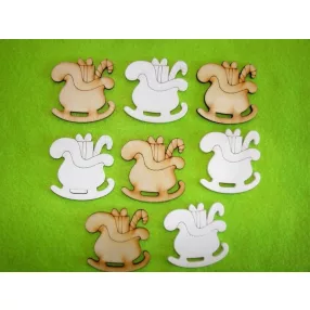   Vegyes színű ,fa alapú HDF(nem tömörfa)  Szánkó ajándékokkal	8db/csomag	5,5x5,5cm 