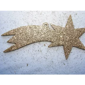     Arany Csillámos,fa alapú HDF(nem tömörfa)   hullócsillag	1db/csomag	15x8cm	