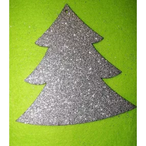   Ezüst csillámos,fa alapú HDF(nem tömörfa)   fenyő	1db	15x15cm 