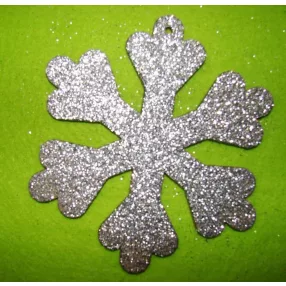   Ezüst csillámos,fa alapú HDF(nem tömörfa)   hókristály	1db	13x15cm 