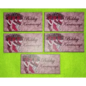   8x4 cm  Téglalap   Nyomtatott fa    tábla Karácsonyi zoknikkal Boldog karácsonyt felirattal	5db/csomag	