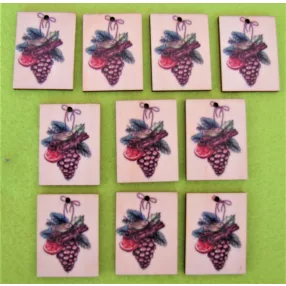   3x4 cm Nyomtatott toboz dísz fahéjjal és naranccsal	10db/csomag	