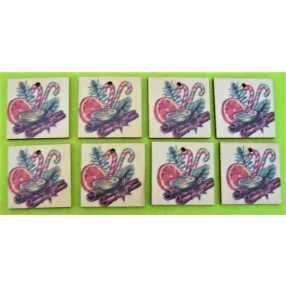 4x4 cm Nyomtatott Nyalókás dísz fahéjjal	8db/csomag	