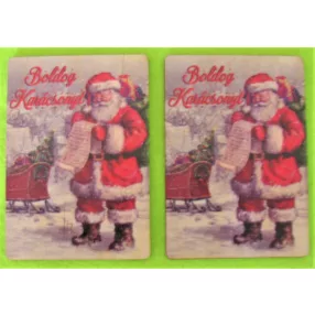   7x10 cm téglalap    Nyomtatott Télapó kívánság  listával  Boldog karácsonyt piros felirattal 	2db/ csomag 	