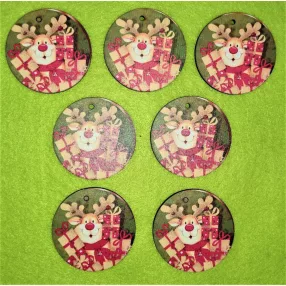   5cm kör  Nyomtatott Rénszarvas ajándék csomagokkal	7db/csomag	 