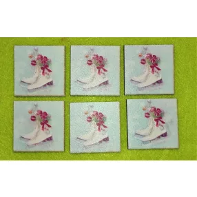   5x5cm négyzet   Nyomtatott Korcsolya kék háttérrel	6db/csomag	 