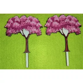 Nyomtatott beszúrós rózsaszín fa 	2db/ csomag 	9.5x13cm 