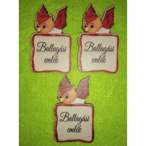   Nyomtatott Farönk  Bagollyal Ballagási emlék	3db/ csomag 	10x6cm 