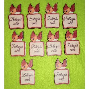   Nyomtatott  Kicsi Farönk Bagollyal Ballagási emlék	10db/csomag	5x3cm 