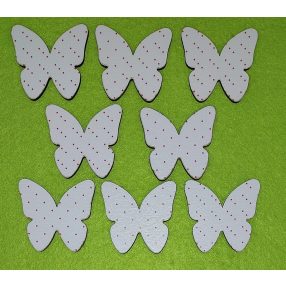 Nyomtatott Fa  Piros pettyes Pillangó	8db/csomag	5x4,5cm 