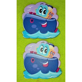   Nyomtatott fa   Aranyos Hajó nagy szemekkel 	 2db/csomag 	10x10cm 