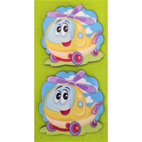   Nyomtatott fa   Aranyos Helikopter nagy szemekkel 	 2db/csomag 	10x10cm 