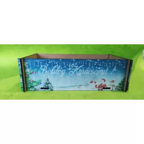    Nyomtatott ,fa alapú HDF(nem tömörfa)   Télapó Hóember ,l Boldog Karácsonyt !felirattal	1db	18x10cm magasság 6cm