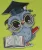  Nyomtatott ,fa alapú HDF(nem tömörfa) ,Bagoly könyvel ,piros ceruzával 	1db/csomag	10x12cm  
