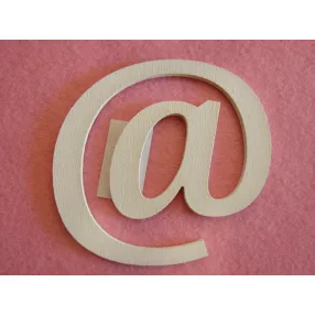 Fehér  fa @  betű 1db magasság 10cm