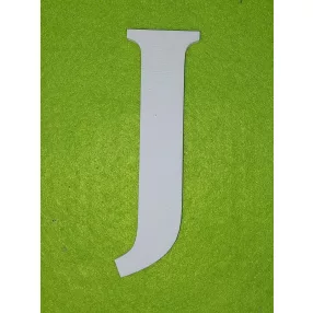 Fehér fa J  betű 1db magasság 10cm