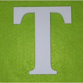 Fehér fa T  betű 1db magasság 10cm