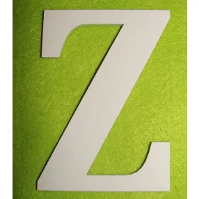 Fehér fa betű  Z	1db	10cm 