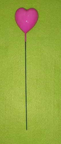 Betűző szív lakkozott 4x4cm rózsaszín 1db