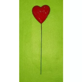 Betűző szív lakkozott lapos 6,5x6,5cm piros 1db