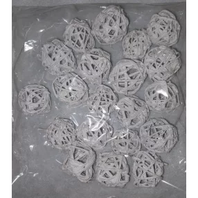 Vesszőlabda 3cm falfestékes fehér 20db/cs