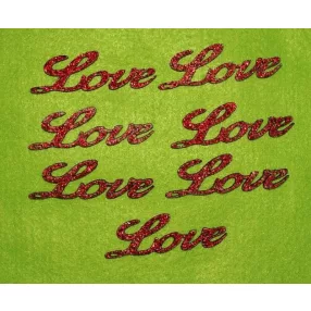 Csillámos fa love 7db/csomag	8x2,5cm  