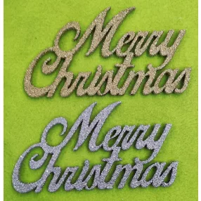   Csillámos ,fa alapú HDF(nem tömörfa)   Merry christmas	2db/csomag	15x8cm 
