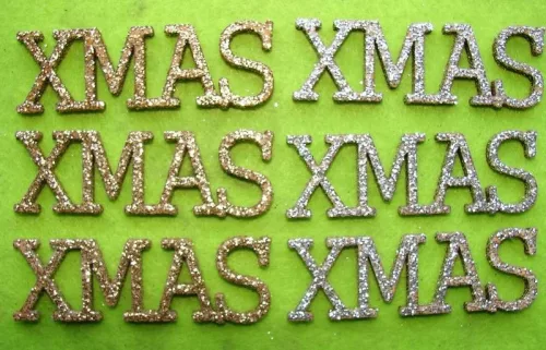 Csillámos ,fa alapú HDF(nem tömörfa)   Xmas	6 db/csomag	7,5x2,5cm  