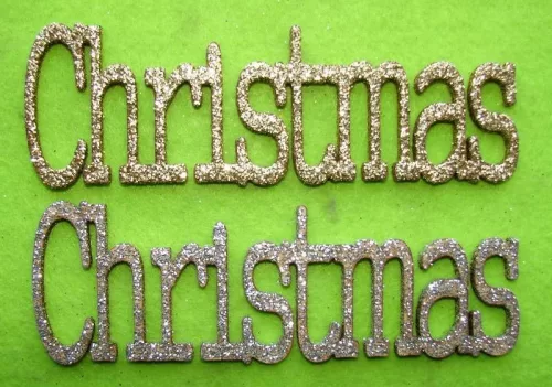 Csillámos ,fa alapú HDF(nem tömörfa)   Christmas	2db/csomag	15x5cm 