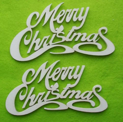 Fehér színű ,fa  alapú HDF(nem tömörfa)  Merry christmas 15x8cm 2db/csomag