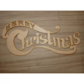 Natúr,nyír rétegelt lemez Merry christmas	 72x32cm  