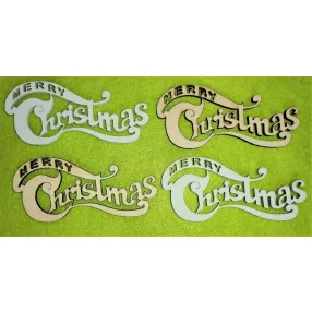   Natúr és Fehér színű ,fa  alapú HDF(nem tömörfa)  Merry christmas 4db/csomag	10x4,5cm 