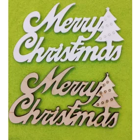 Vegyes szín Merry christmas fenyővel 15x8cm 2db/csomag