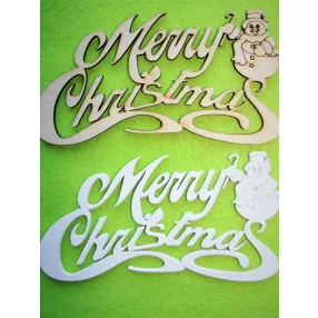   Natúr és Fehér színű ,fa  alapú HDF(nem tömörfa)  Merry christmas hóemberrel 	2db/csomag	15x8cm 