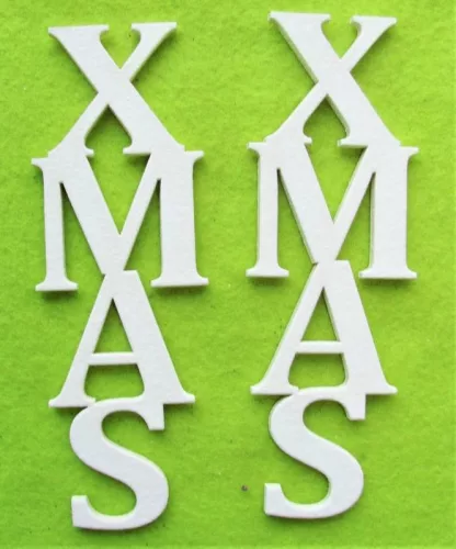 Fehér színű ,fa  alapú HDF(nem tömörfa)  xmas álló 15x5cm 2db/csomag