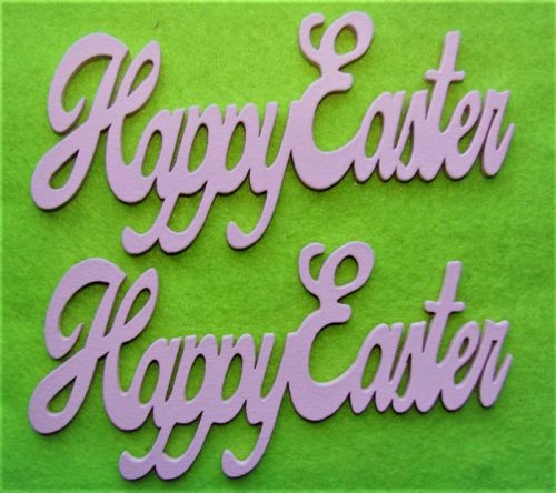  Rózsaszín fa Happy easter 15x7,5cm  2db/csomag