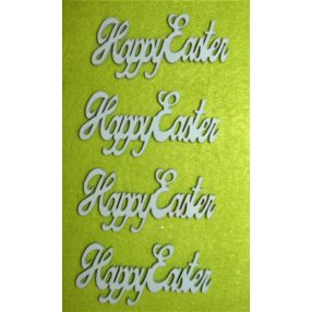  Világoskék  fa Happy easter 7x3,5cm  4db/csomag 