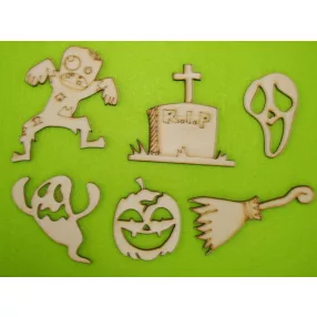 Natúr fa Halloween szett 6db/csomag	5-9cm magasság 