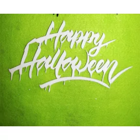 Fehér  fa Happy Halloween 1db 	 	19x11cm