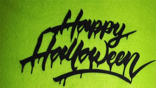 Fekete fa Happy Halloween 	1db 	19x11cm