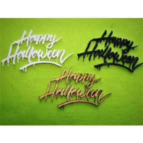 Vegyes színű  fa Happy Halloween 3db/csomag	 	12x7cm