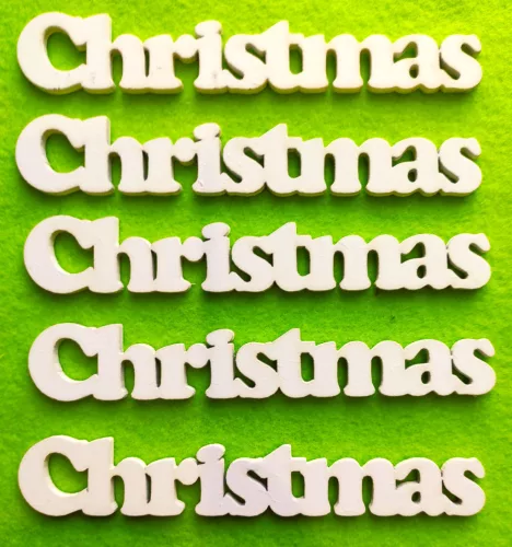 VASTAGFehér színű ,fa  alapú HDF(nem tömörfa)  Christmas	3db/csomag 	2,5x15cm ak