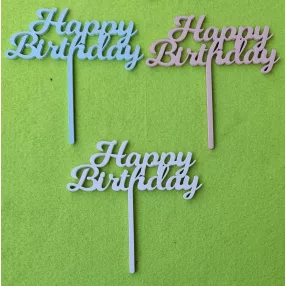   Világoskék  színű Rózsaszín színű ésFehér színű ,fa  alapú HDF(nem tömörfa)    Happy Birdthay	 3db/ csomag	11x11cm 