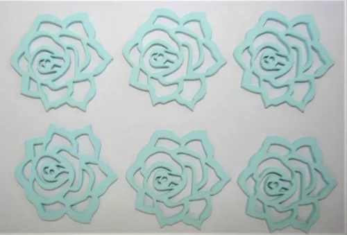 Világoskék  fa  virág 5x5	6db/csomag	5cm vastagság