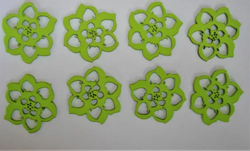 Világos zöld fa virág 5cm 8db/csomag 