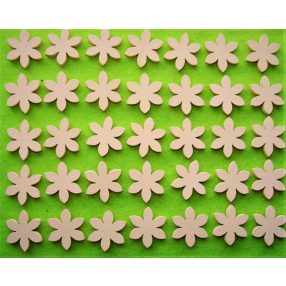 Barack színű  fa virág	35db/csomag	2,7x2,5cm 	