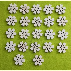 Fehér fa virág 2,5x2,5cm 20db/csomag