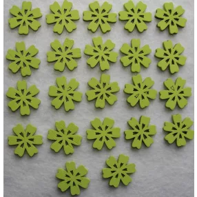 Világos zöld fa virág 2,5x2,5cm 22db/csomag