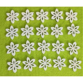    Fehér fa  színű virág 20db/csomag	2,7x2,5cm vastagság 3mm