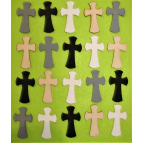 Vegyes színü fa kereszt 3x5cm 20db/csomag